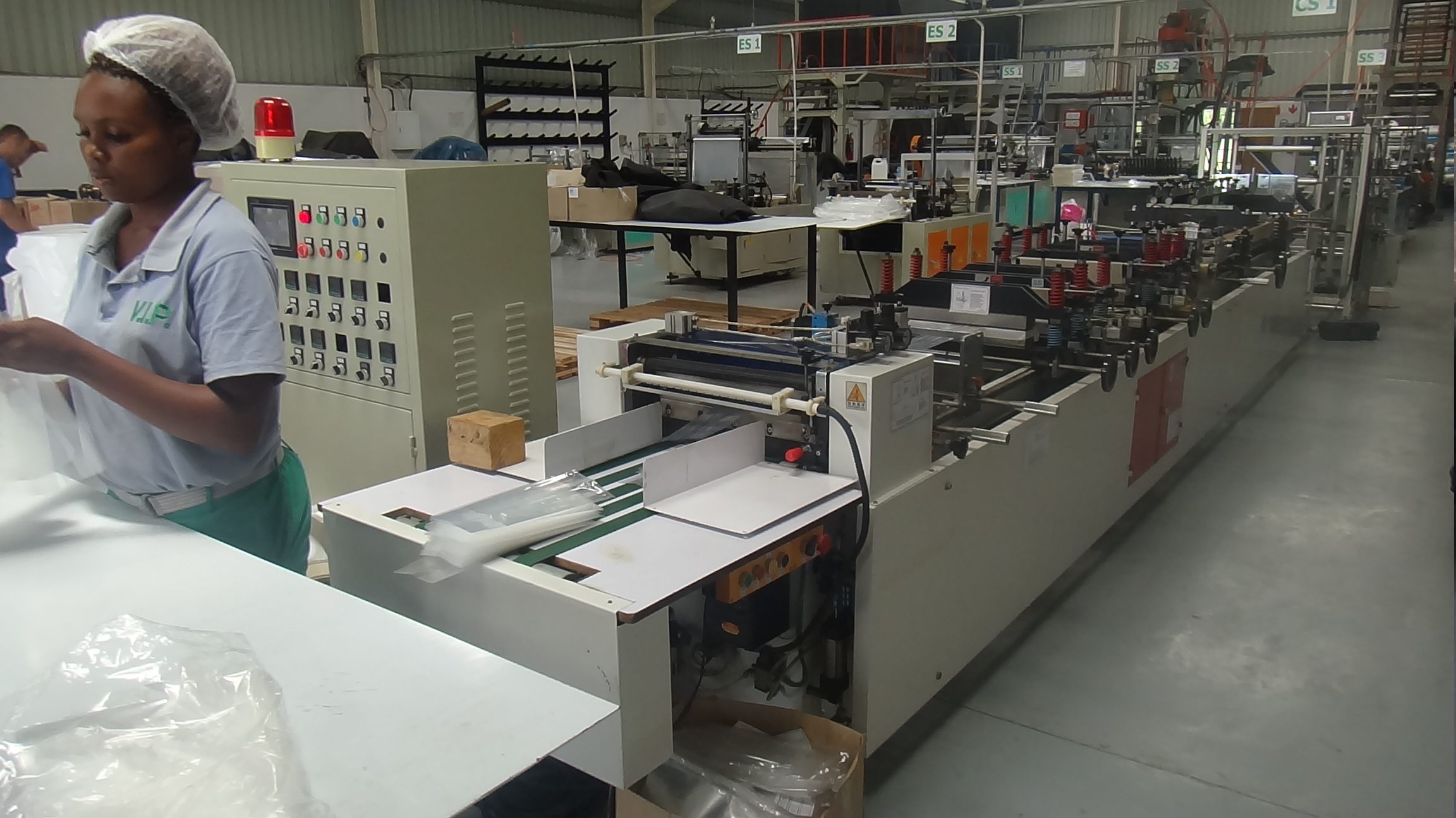 plastic bag making machine running in South Africa