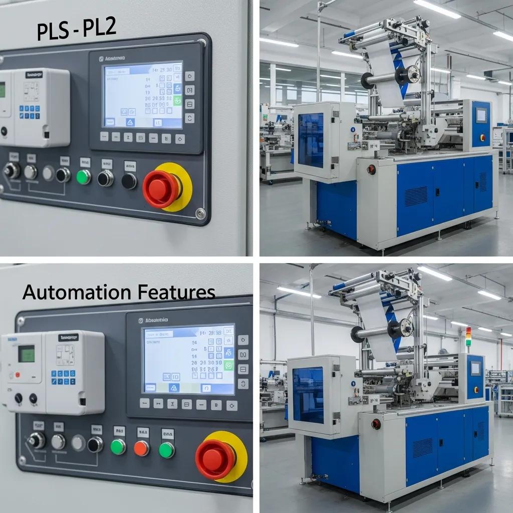 Automation features of a bubble film machine showcasing PLC controls and energy efficiency
