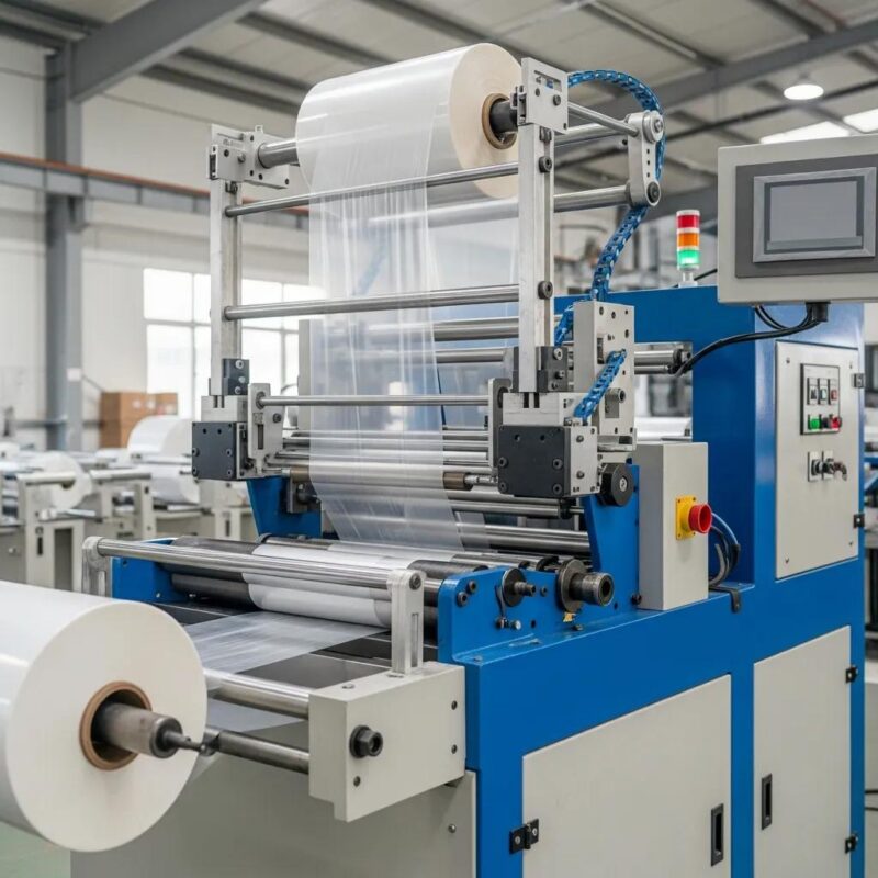 Durable bottom sealing plastic bag machine in operation, highlighting its robust features and production capabilities