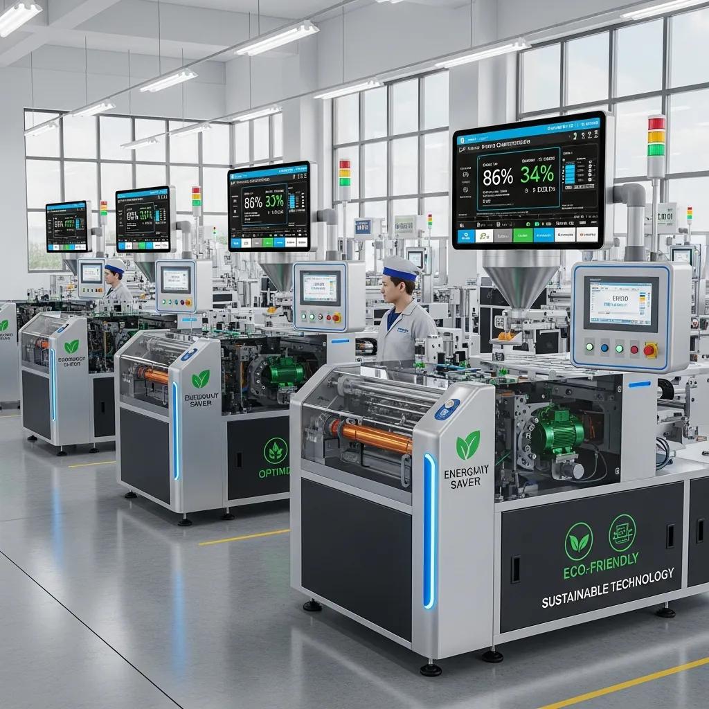 Energy-efficient plastic bag making machines highlighting sustainability and cost-effectiveness