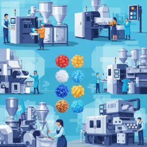 Innovative plastic recycling technologies in a modern facility showcasing advanced machinery and sustainable practices