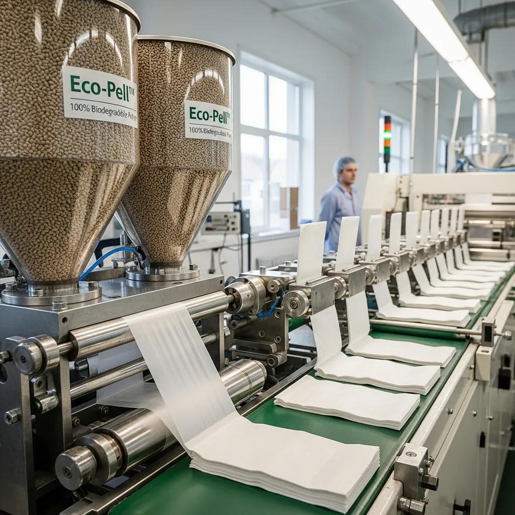 Production of biodegradable bags on an eco-friendly machine