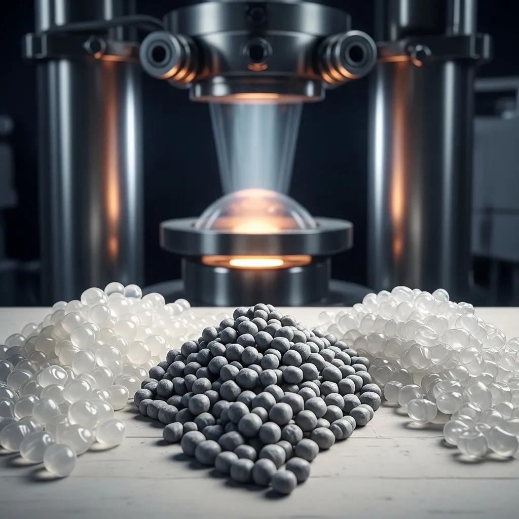 Raw materials for blown film extrusion including LDPE, HDPE, and LLDPE pellets